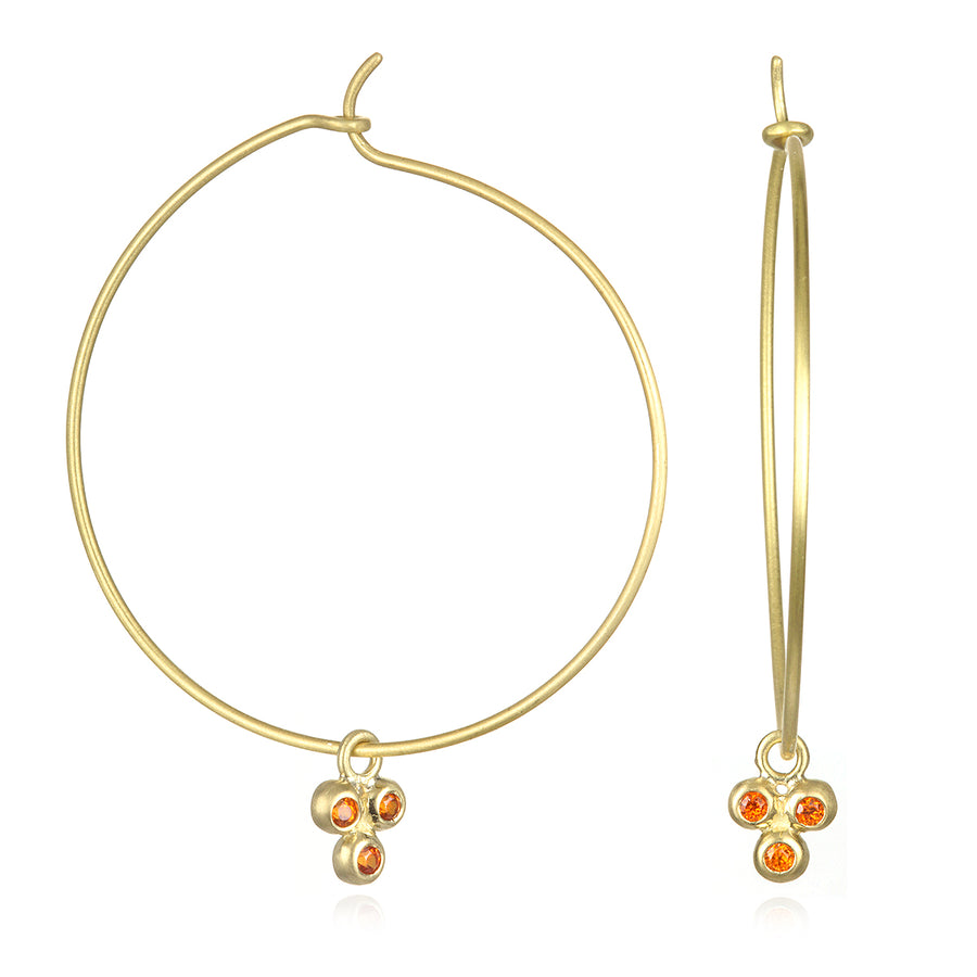 18 Karat Gold Triple  Gemstone Drops