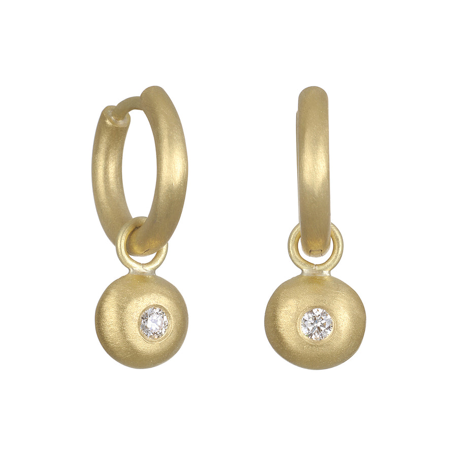 18 Karat Gold Diamond Bead Drops