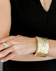 18 Karat Gold Diamond Sunburst Cuff Bracelet