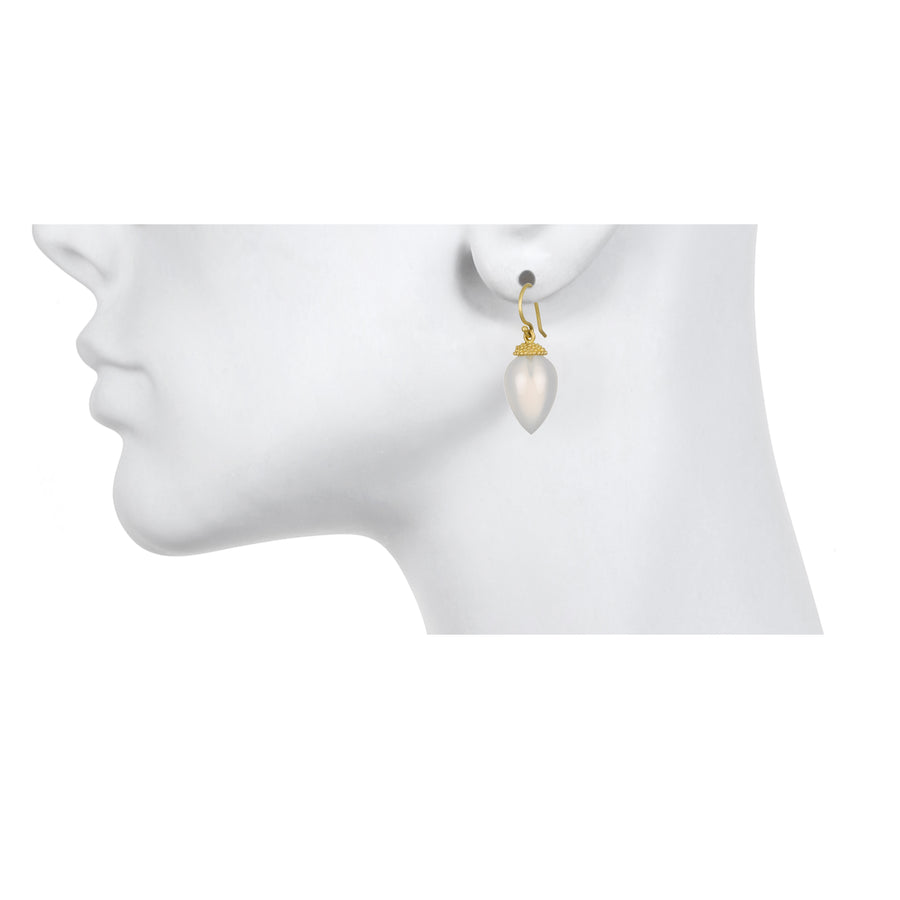 18 Karat Gold Lapis Acorn Drop Earrings