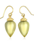 18 Karat Gold Lapis Acorn Drop Earrings