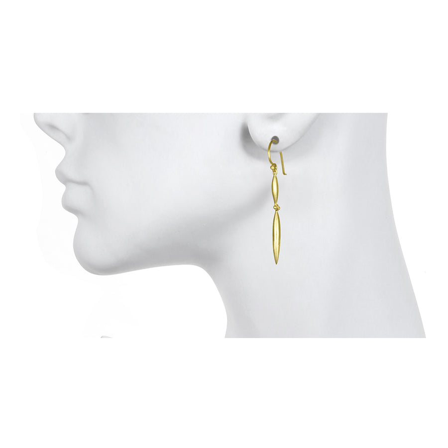 18 Karat Gold Torpedo Earrings