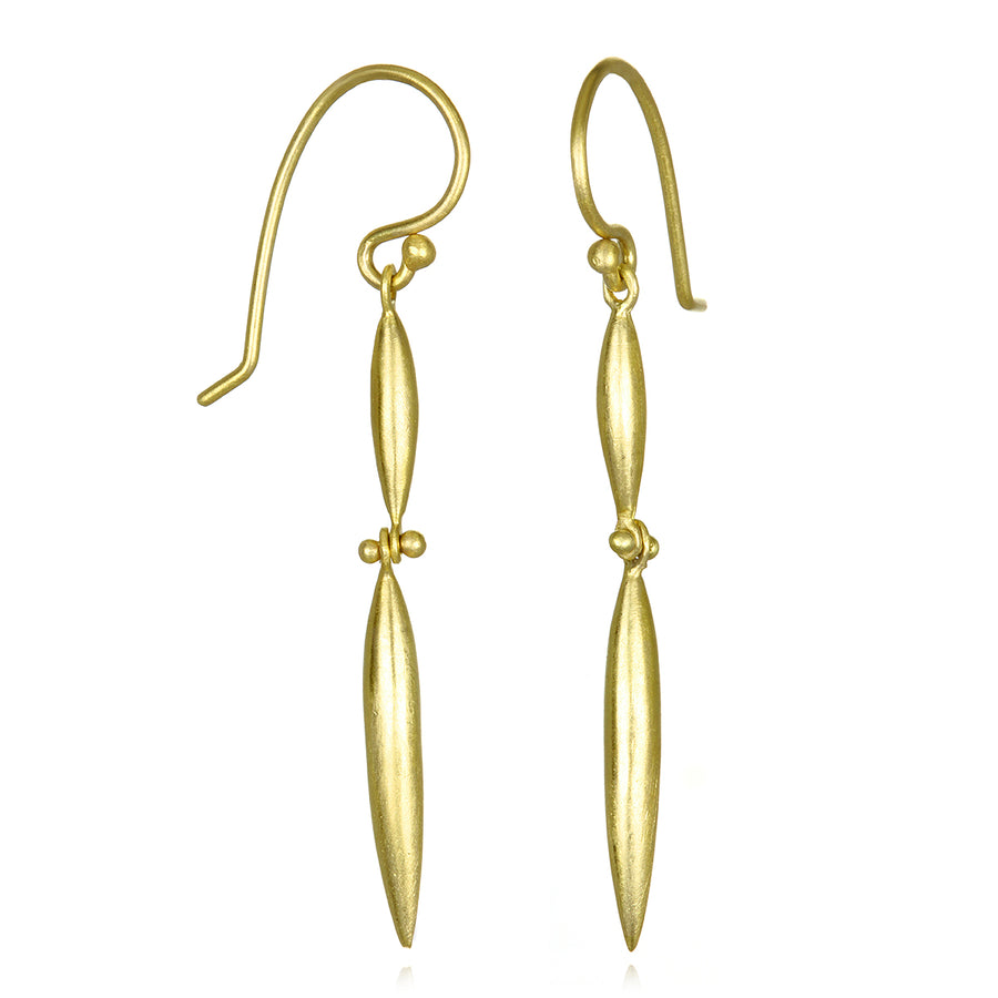 18 Karat Gold Torpedo Earrings