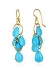 18 Karat Gold Turquoise Multi-Loop Briolette Earrings