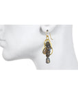 18K Gold Multi-Loop Light Umba Sapphire Briolette Earrings