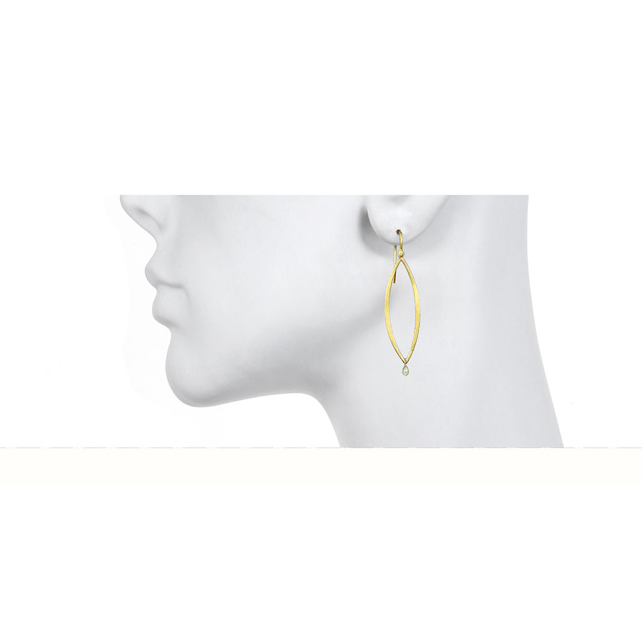 18 Karat Gold Marquise Earrings