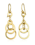18 Karat Gold Multi Planished Loop Earrings