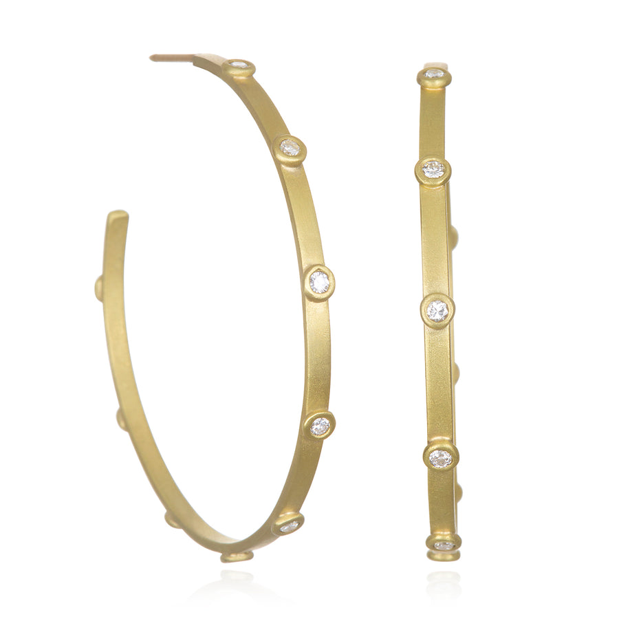Wide Diamond Hoops