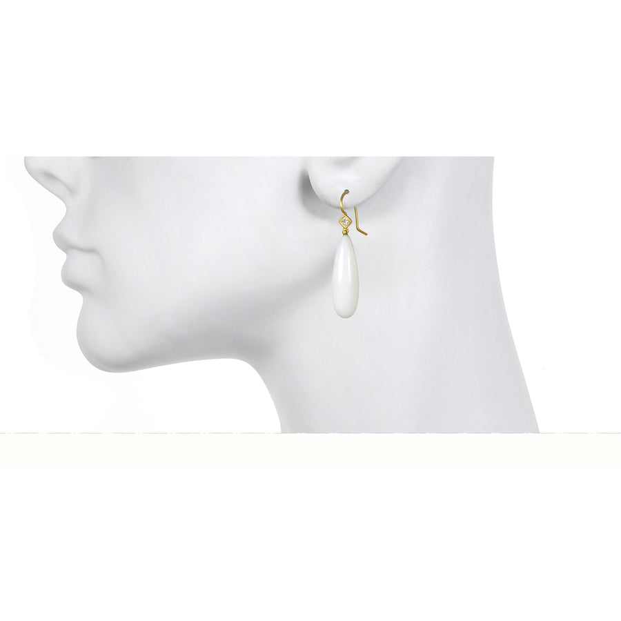 White Coral and Diamond Earrings