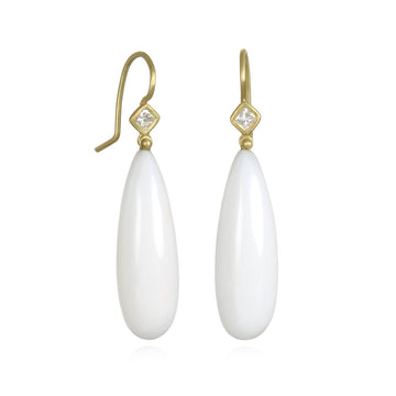 White Coral and Diamond Earrings