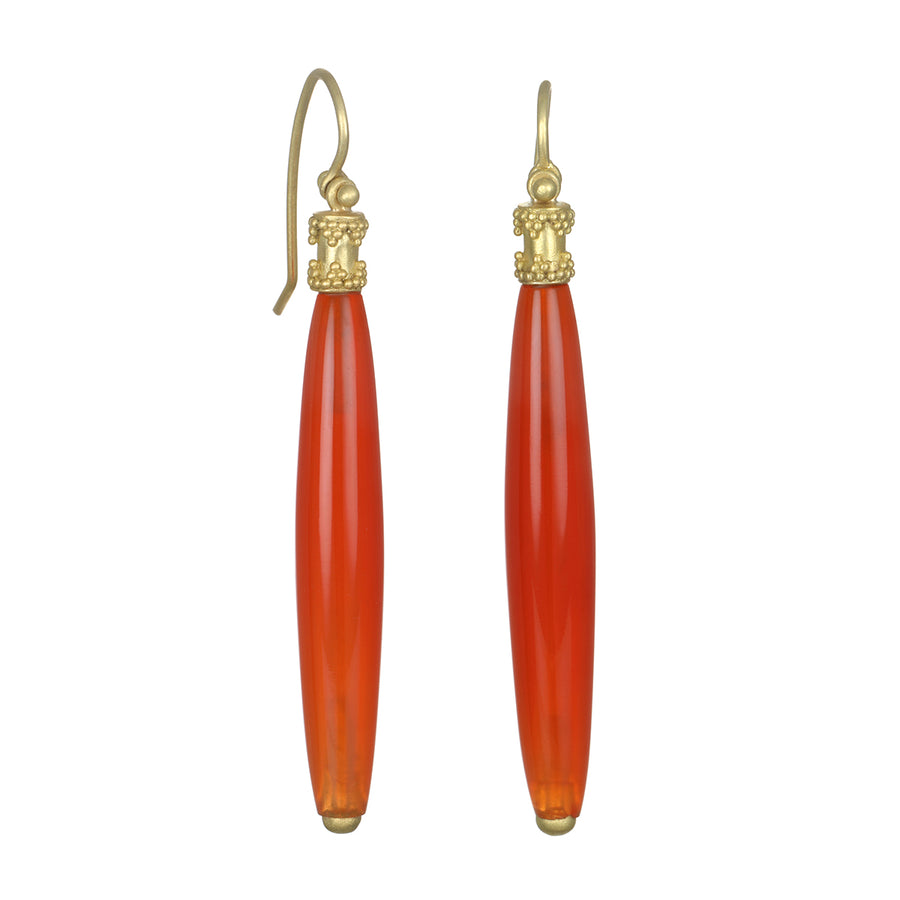 Gold Carnelian Bar Earrings