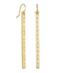 18 Karat Gold Diamond Baguette Bar Earrings