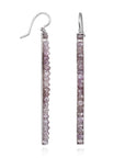 Platinum Lavender Diamond Bar Earrings
