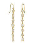 18 Karat Gold Geo Diamond Line Earrings