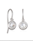 Platinum Hinged Rose Cut Diamond Drop Earrings