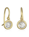 18 Karat Gold Hinged Rose Cut Diamond Drop Earrings