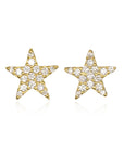 18 Karat Gold Diamond Star Studs