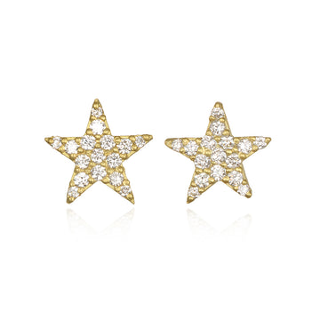 18 Karat Gold Diamond Star Studs