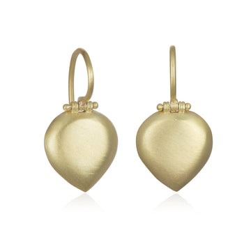 18 Karat Gold Hinged Pear-Shaped Chiclet Earrings