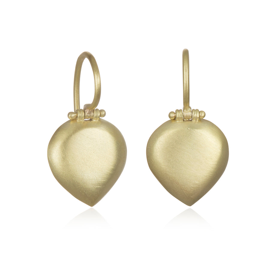 18 Karat Gold Pear-Shaped Chiclet Earrings