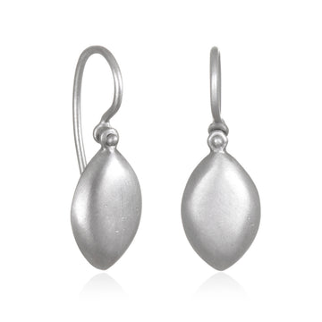 Matte Platinum Marquis Shaped Chiclet Earrings