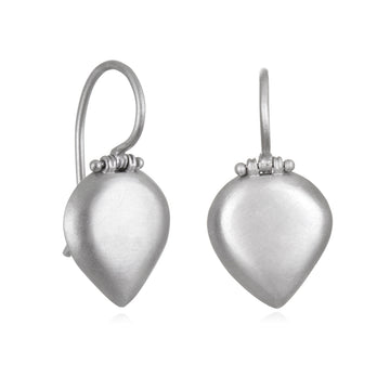 Matte Platinum Pear Shaped Chiclet Earring