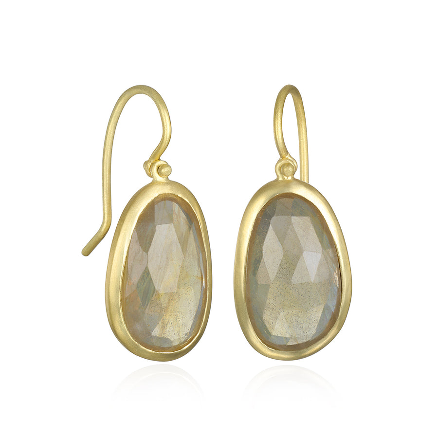Rose Cut Umba Sapphire Slice Earrings
