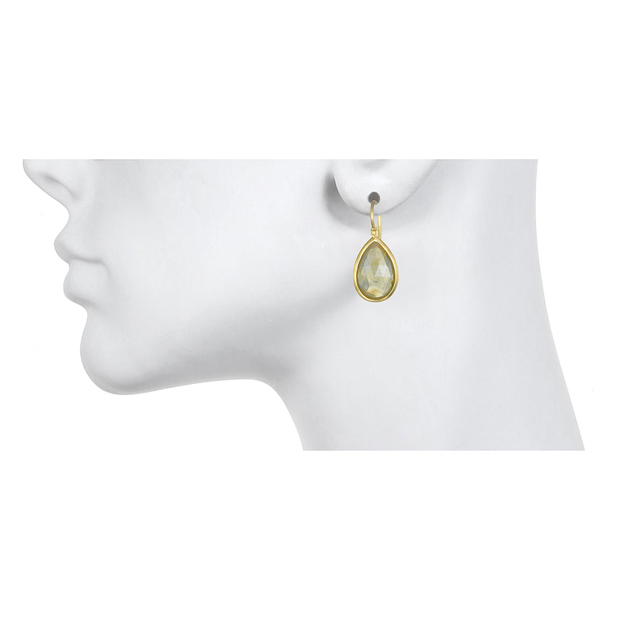 Rose Cut Umba Sapphire Slice Earrings