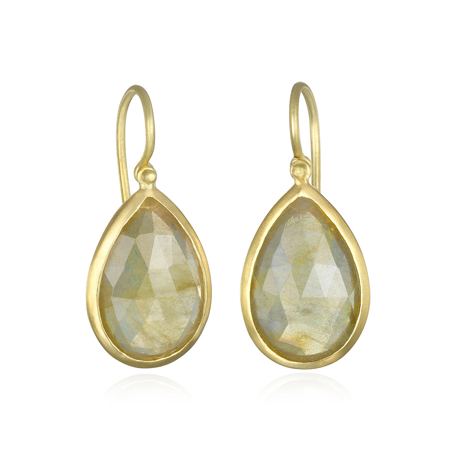 Rose Cut Umba Sapphire Slice Earrings
