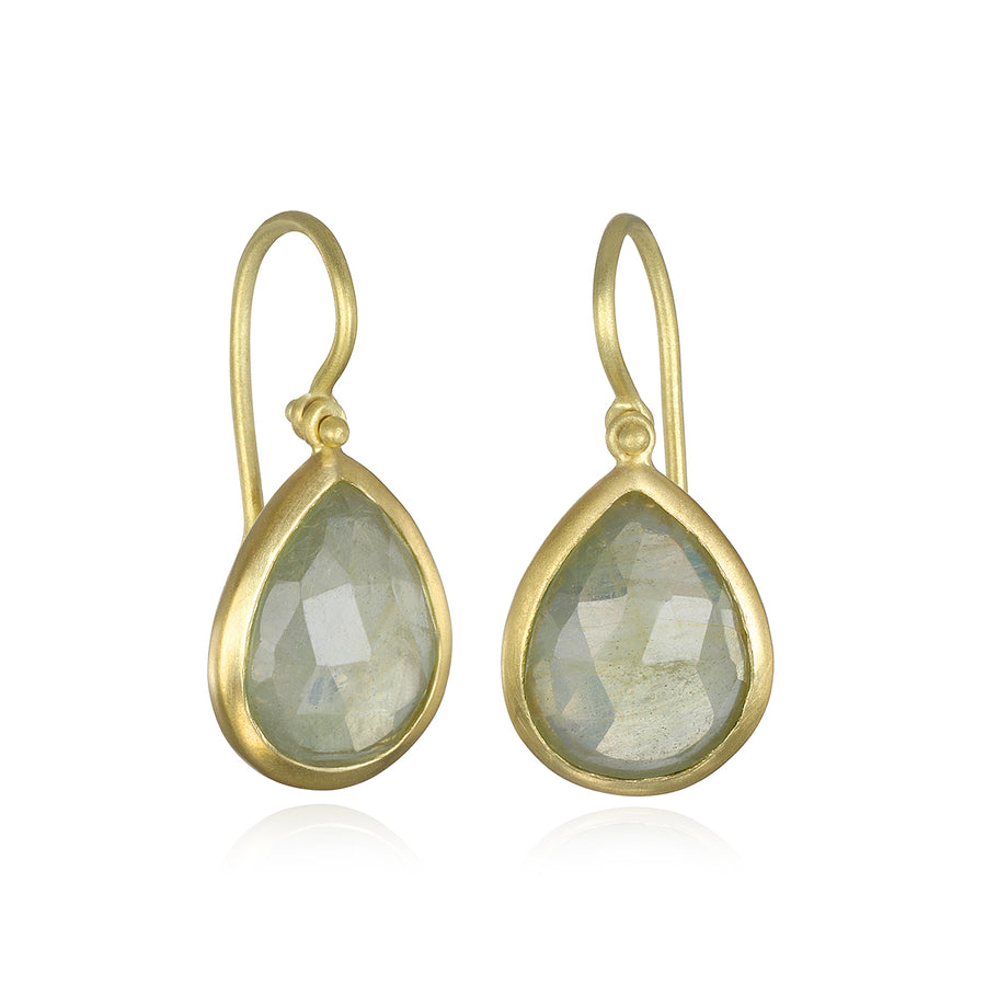 Rose Cut Umba Sapphire Slice Earrings