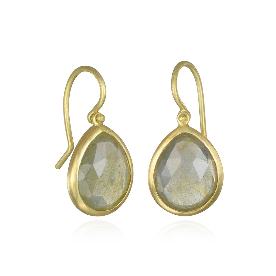 Rose Cut Umba Sapphire Slice Earrings