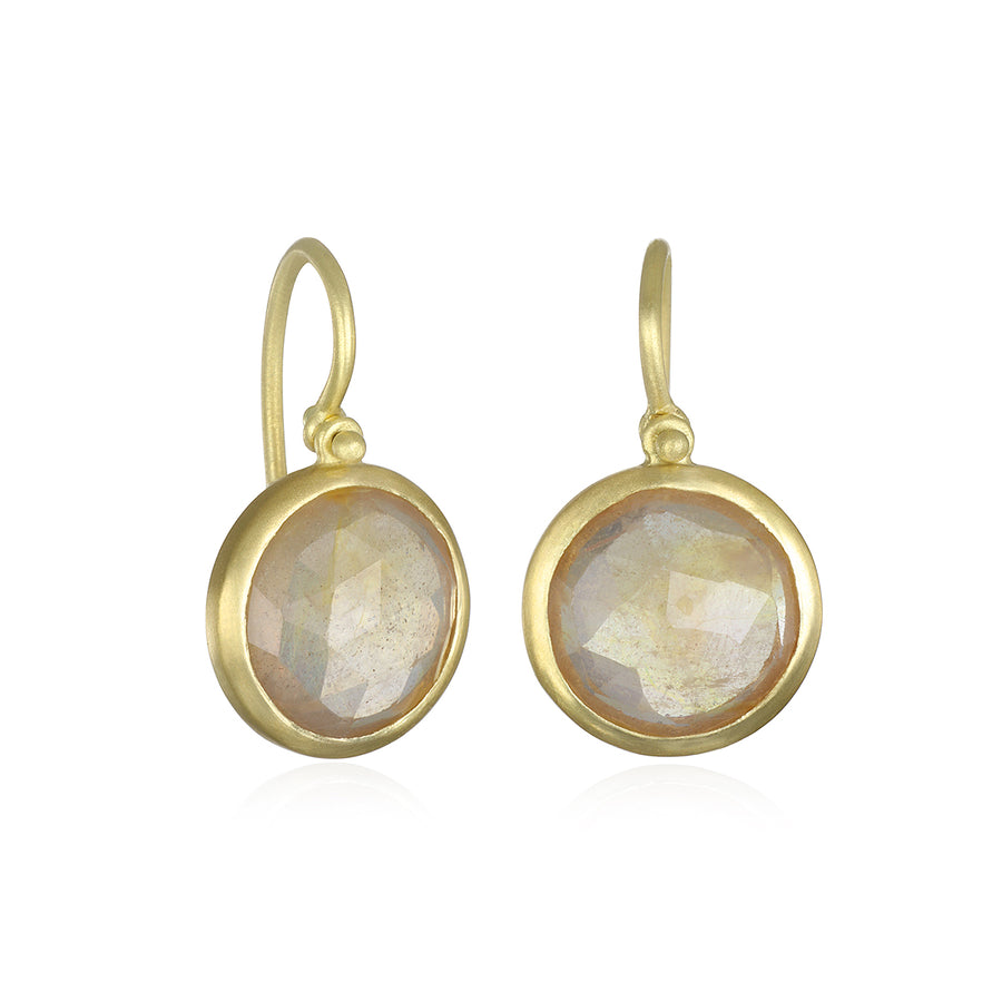 Rose Cut Umba Sapphire Slice Earrings