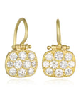 18 Karat Gold Micro Pave Diamond Chiclet Earrings