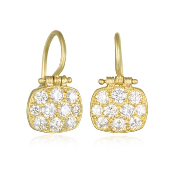 Micro Pave Diamond Chiclet Earrings