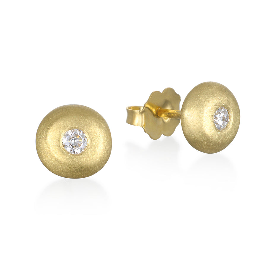 18 Karat Gold Diamond Dome Studs