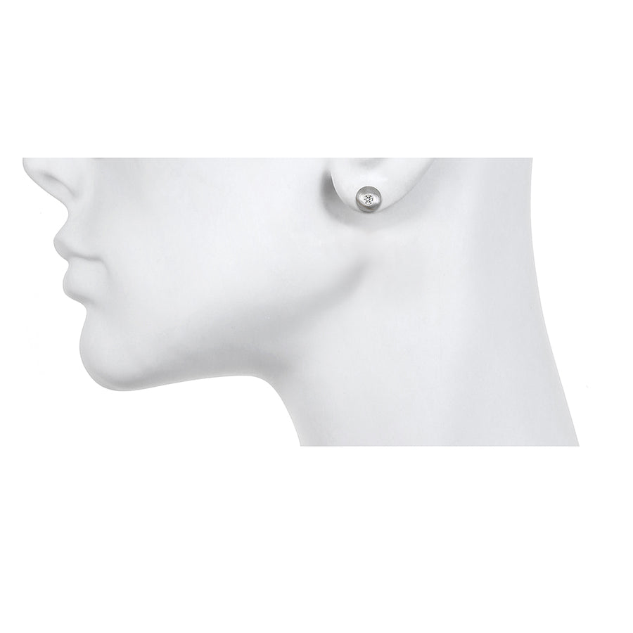 18 Karat White Gold Diamond Dome Studs