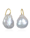 18 Karat Gold Baroque Fresh Water Pearl Drop Earrings
