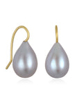 18 Karat Gold Grey Freshwater Pearl Drop Earring