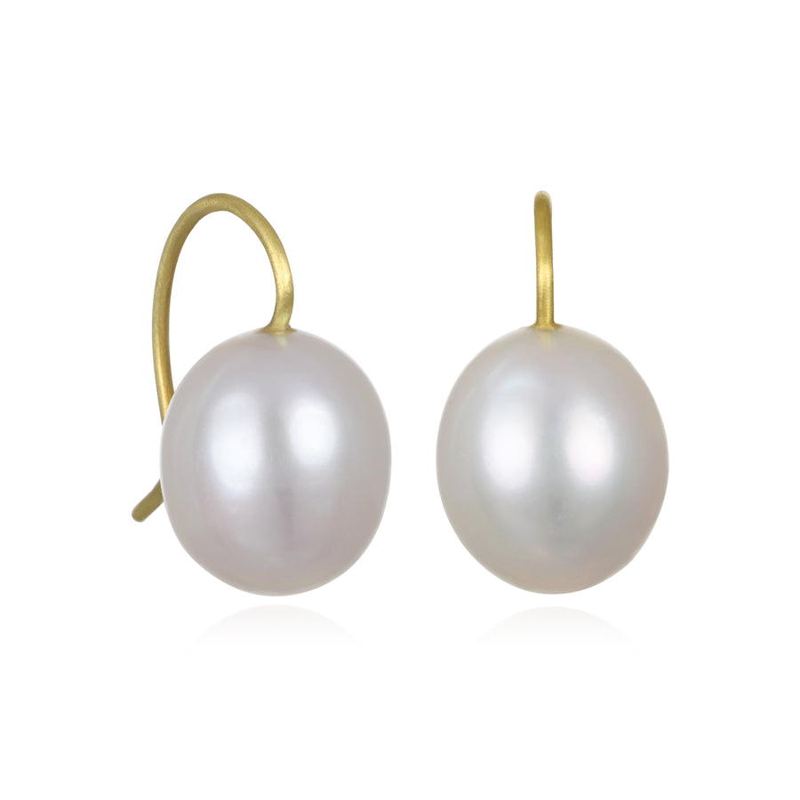 White Freshwater Pearl Drop Earrings