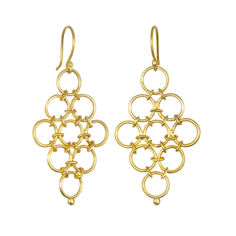 18 Karat Gold Mesh Earrings