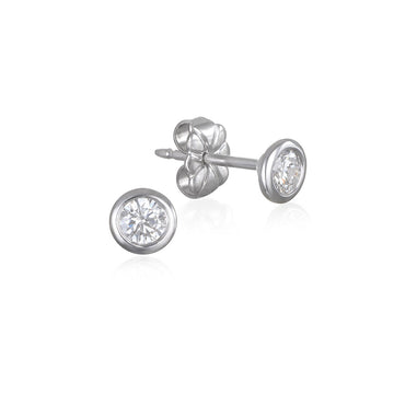 Platinum Diamond Martini Bezel Studs