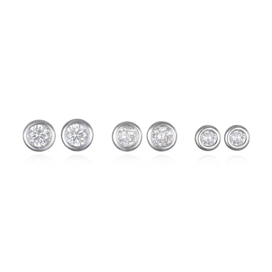 Platinum Diamond Martini Bezel Studs