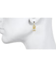 18 Karat Gold Double Diamond Baguette Earrings