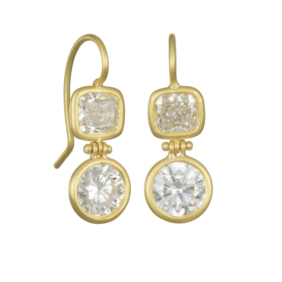 Hinged Double Diamond Drop Earrings