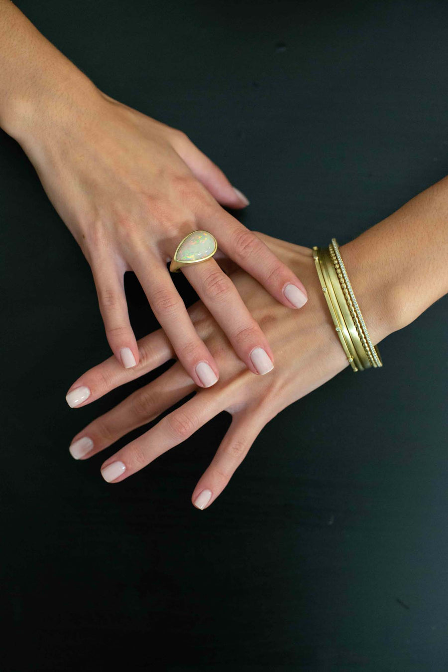 18 Karat Gold Diamond Granulation Bead Bangle