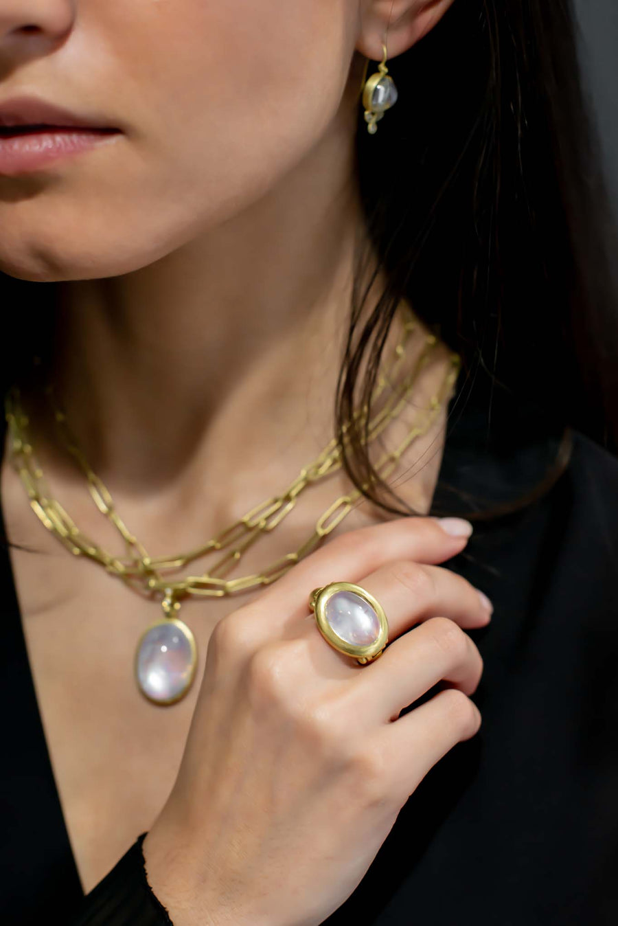 Rainbow Moonstone Ring