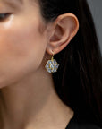 18 Karat Gold Moonstone Daisy Earrings