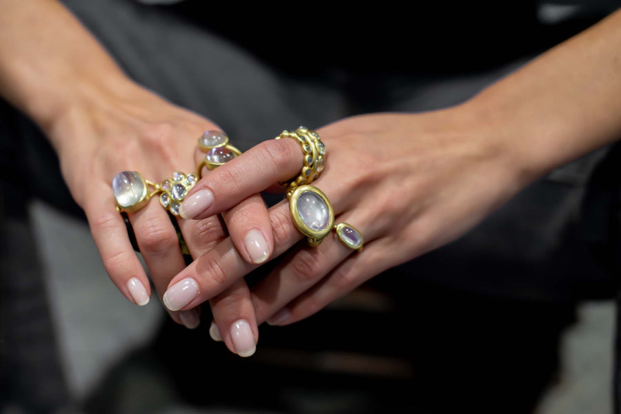 Rainbow Moonstone Ring