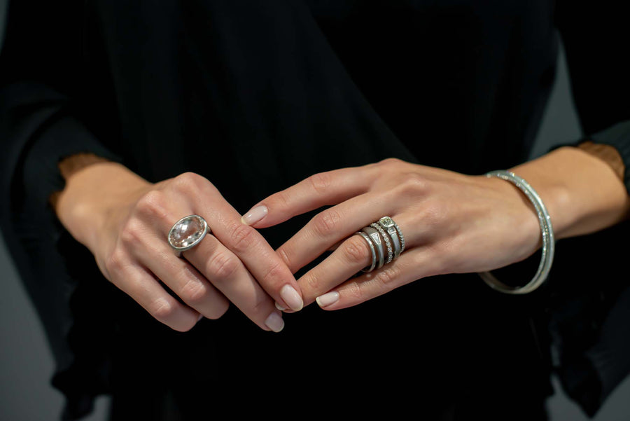 Platinum Asscher Cut Diamond Engagement Ring