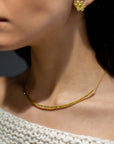 18 Karat Gold Milky Diamond Collar Necklace